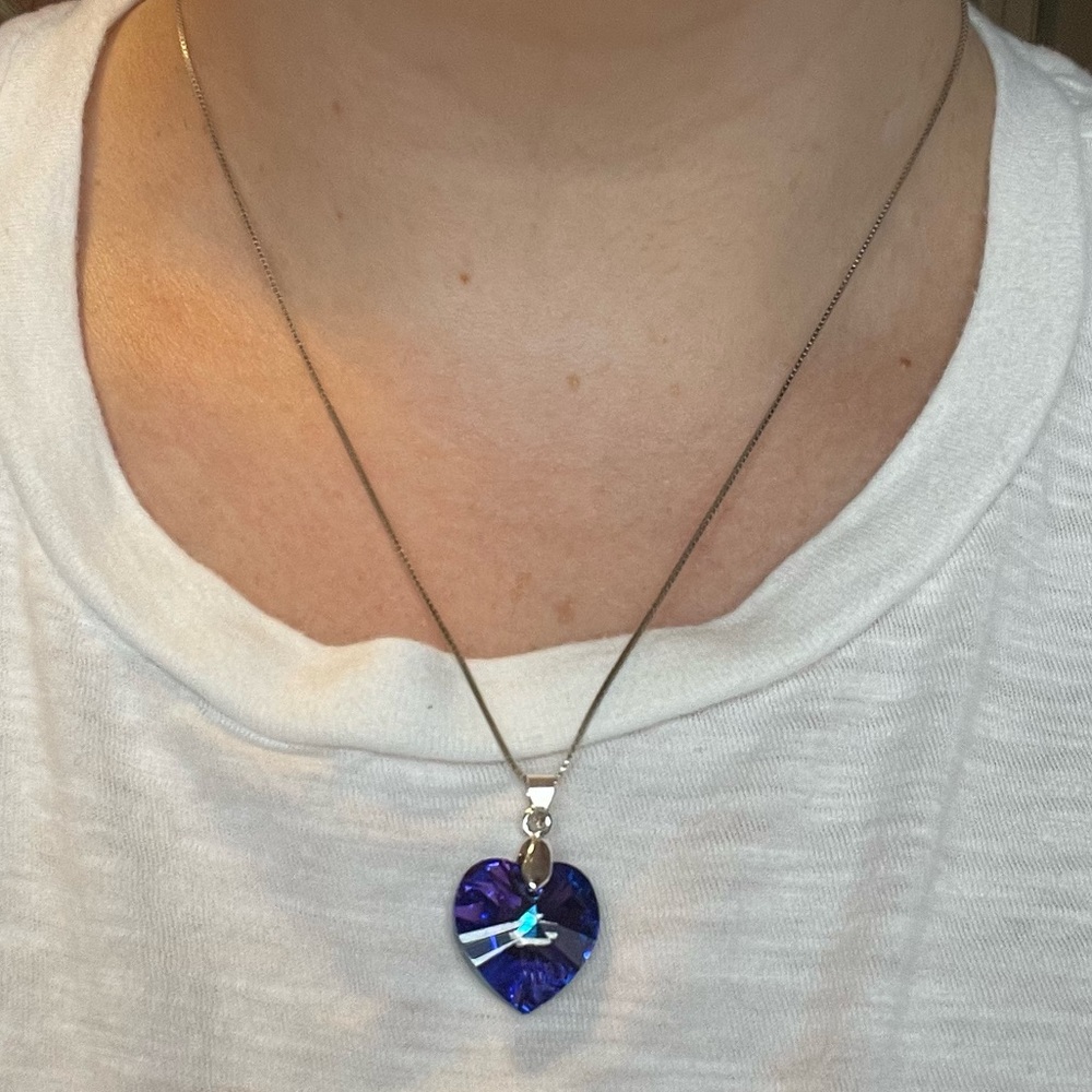 Blue heart necklace